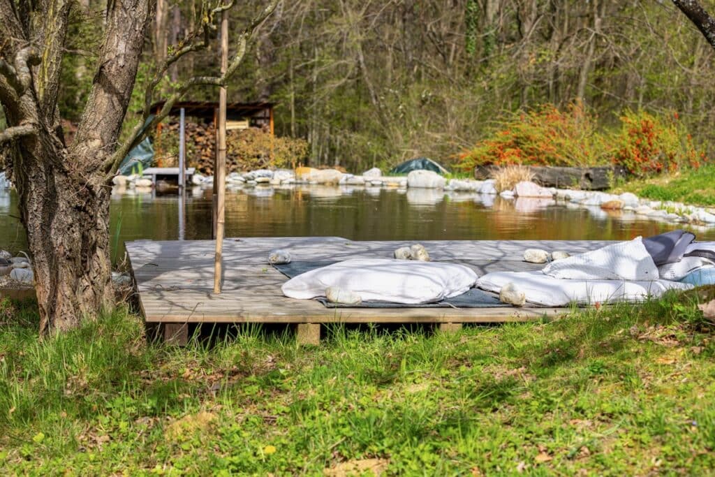 Chillen am Teich im Frühjahr - die Natur legt im März unauhaltsam ihr schönstes Kleid an